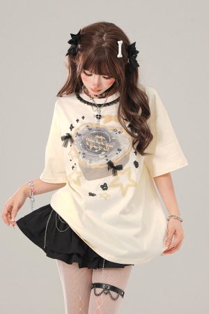 New Style Trends - Ribbons & Stars Kawaii T-Shirt - Outfit Ideas
