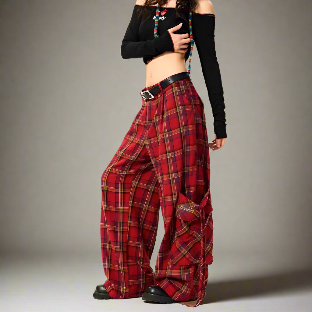 New Style Trends - Riot Tartan Wide-Leg Alt Pants - Outfit Ideas