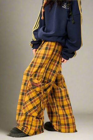New Style Trends - Riot Tartan Wide-Leg Alt Pants - Outfit Ideas