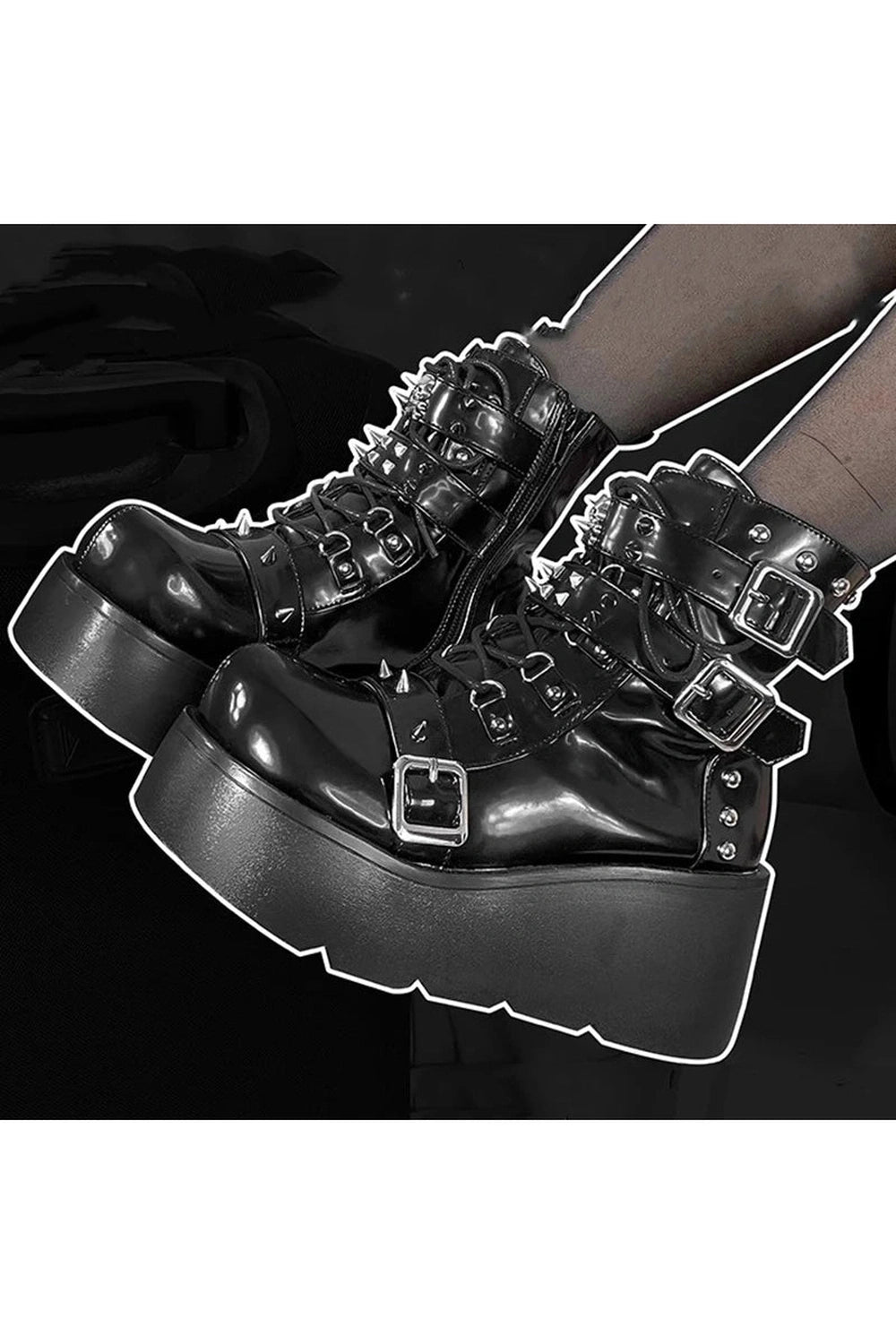 New Style Trends - Rivet Platform Alt Punk Boots - Outfit Ideas