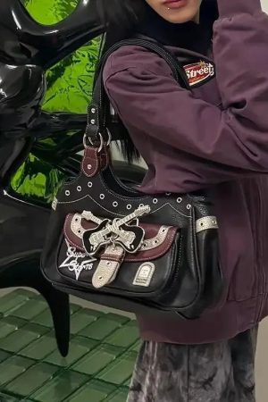 New Style Trends - Rockstar Chic Y2k Studded Bag - Outfit Ideas