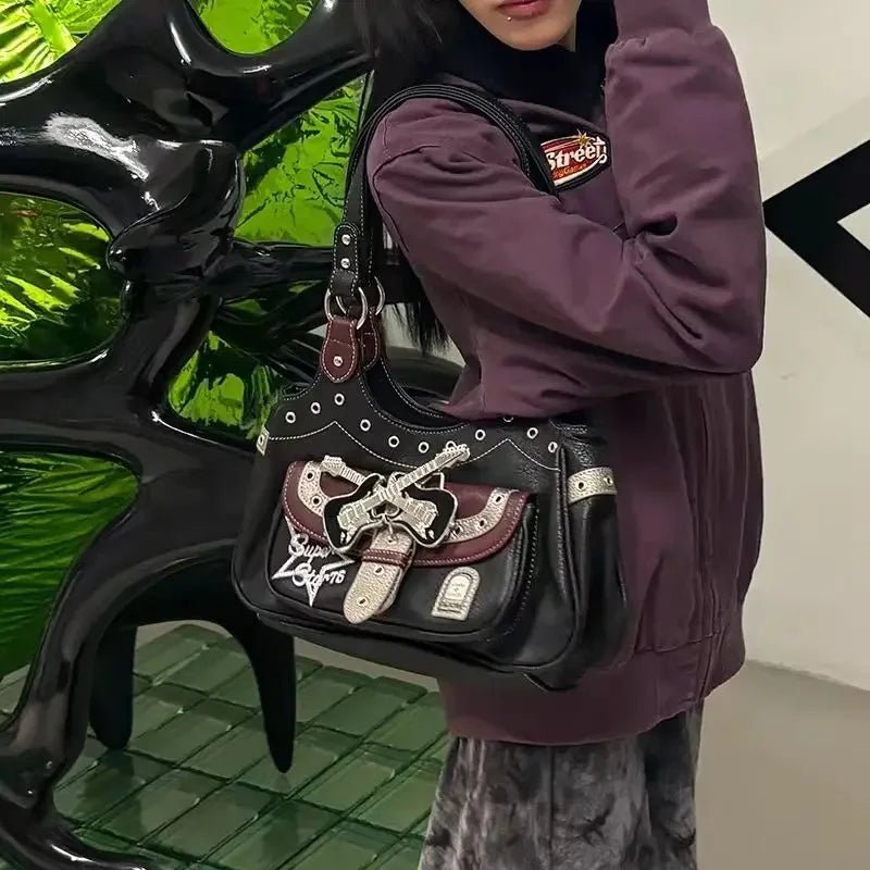 New Style Trends - Rockstar Chic Y2k Studded Bag - Outfit Ideas New Style Trends - Rockstar Chic Y2k Studded Bag - Outfit Ideas