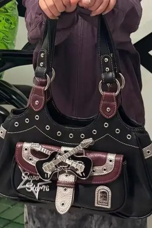 New Style Trends - Rockstar Chic Y2k Studded Bag - Outfit Ideas