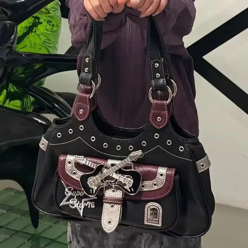 New Style Trends - Rockstar Chic Y2k Studded Bag - Outfit Ideas New Style Trends - Rockstar Chic Y2k Studded Bag - Outfit Ideas