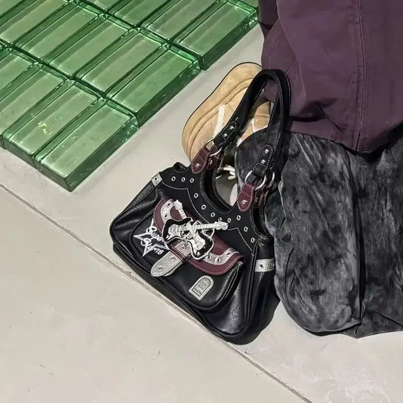 New Style Trends - Rockstar Chic Y2k Studded Bag - Outfit Ideas New Style Trends - Rockstar Chic Y2k Studded Bag - Outfit Ideas