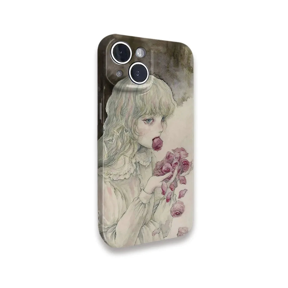 New Style Trends - Rose-Eating Girl iPhone Case - Outfit Ideas New Style Trends - Rose-Eating Girl iPhone Case - Outfit Ideas