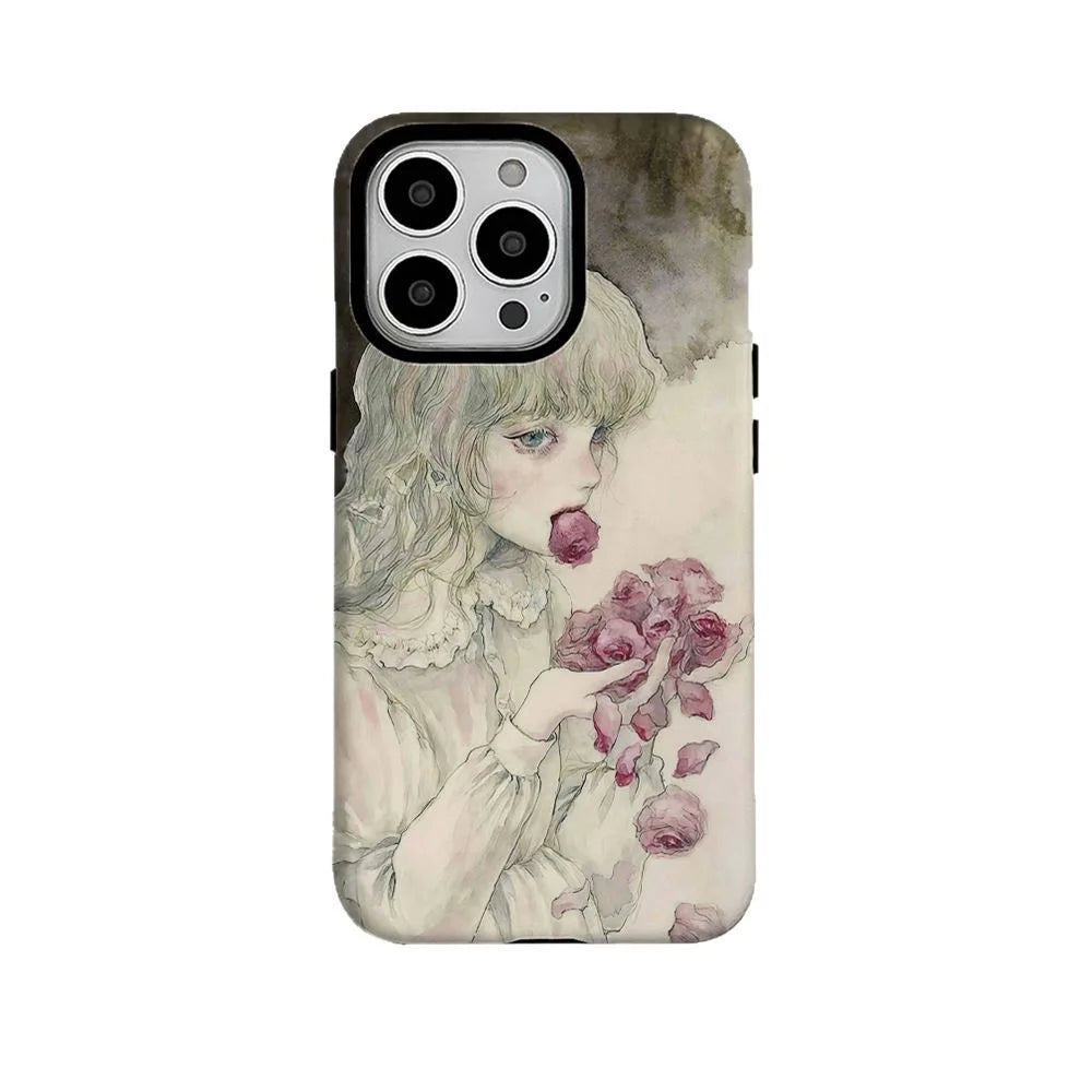 New Style Trends - Rose-Eating Girl iPhone Case - Outfit Ideas