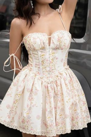 New Style Trends - Rose Garden Corset Coquette Dress - Outfit Ideas
