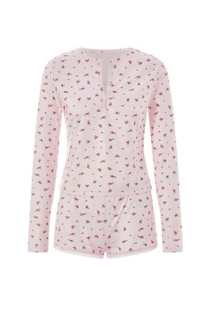 New Style Trends - Rosebud Cozy Henley Coquette Pajama Set - Outfit Ideas