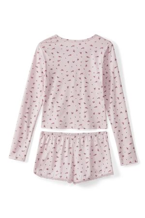 New Style Trends - Rosebud Cozy Henley Coquette Pajama Set - Outfit Ideas