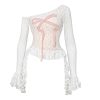 New Style Trends - Rosette Lace Drama Long Sleeve Top - Outfit Ideas