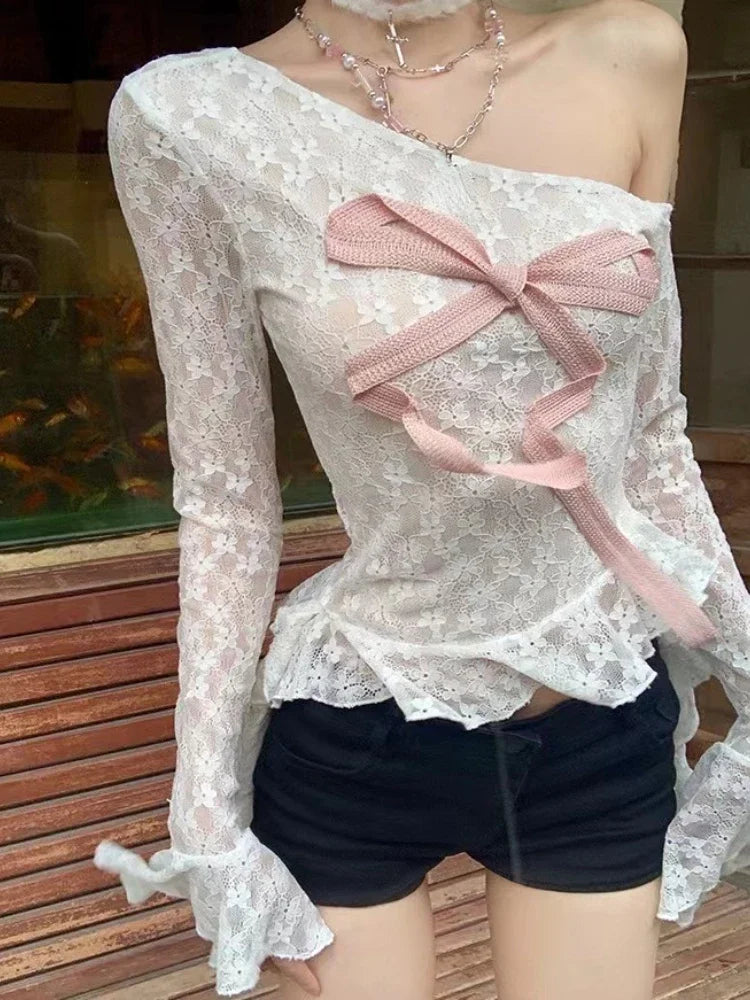 New Style Trends - Rosette Lace Drama Long Sleeve Top - Outfit Ideas New Style Trends - Rosette Lace Drama Long Sleeve Top - Outfit Ideas