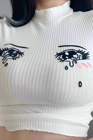 New Style Trends - Sad Girl Anime Edgy Crop Top - Outfit Ideas