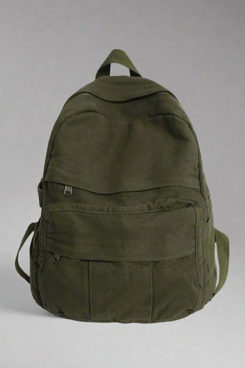 New Style Trends - Sage Green Y2k Canvas Backpack - Outfit Ideas