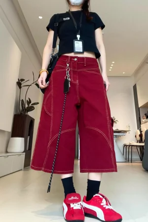 New Style Trends - Scarlet Grip Y2k Street Shorts - Outfit Ideas