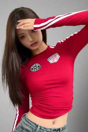 New Style Trends - Scarlet Racer Y2k Long Sleeve Crop Top - Outfit Ideas