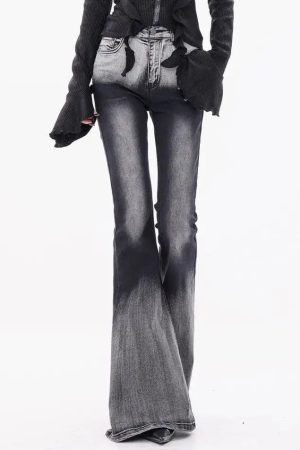 New Style Trends - Shadow Fade Flare Y2k Jeans - Outfit Ideas