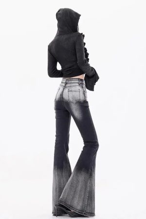 New Style Trends - Shadow Fade Flare Y2k Jeans - Outfit Ideas