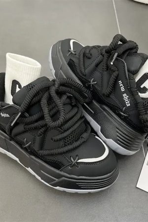 New Style Trends - Shadow Pulse Edgy Chunky Sneakers - Outfit Ideas