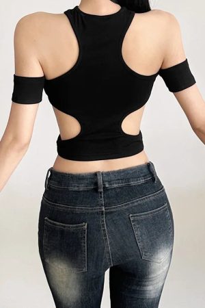 New Style Trends - Shadow Slice Bodycon Alt Edgy Top - Outfit Ideas