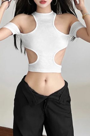 New Style Trends - Shadow Slice Bodycon Alt Edgy Top - Outfit Ideas