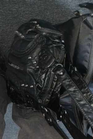 New Style Trends - Shadowcore Grommet Edgy Utility Bag - Outfit Ideas