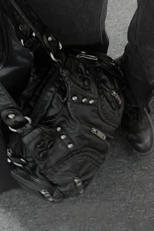 New Style Trends - Shadowcore Grommet Edgy Utility Bag - Outfit Ideas