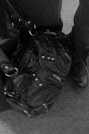 New Style Trends - Shadowcore Grommet Edgy Utility Bag - Outfit Ideas