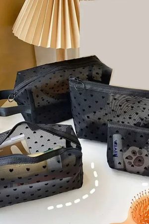 New Style Trends - Sheer Hearted Aesthetic Cosmetic Bags - Outfit Ideas