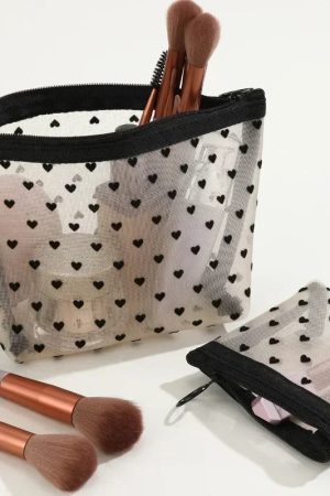 New Style Trends - Sheer Hearted Aesthetic Cosmetic Bags - Outfit Ideas