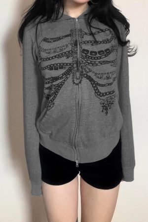 New Style Trends - Skeleton Street Zip-Up Alt Hoodie - Outfit Ideas