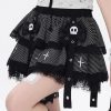 New Style Trends - Skull Bow Lolita Layered Kawaii Goth Skirt - Outfit Ideas