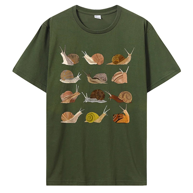 New Style Trends - Snail Graphic Cotton T-Shirt - Outfit Ideas New Style Trends - Snail Graphic Cotton T-Shirt - Outfit Ideas