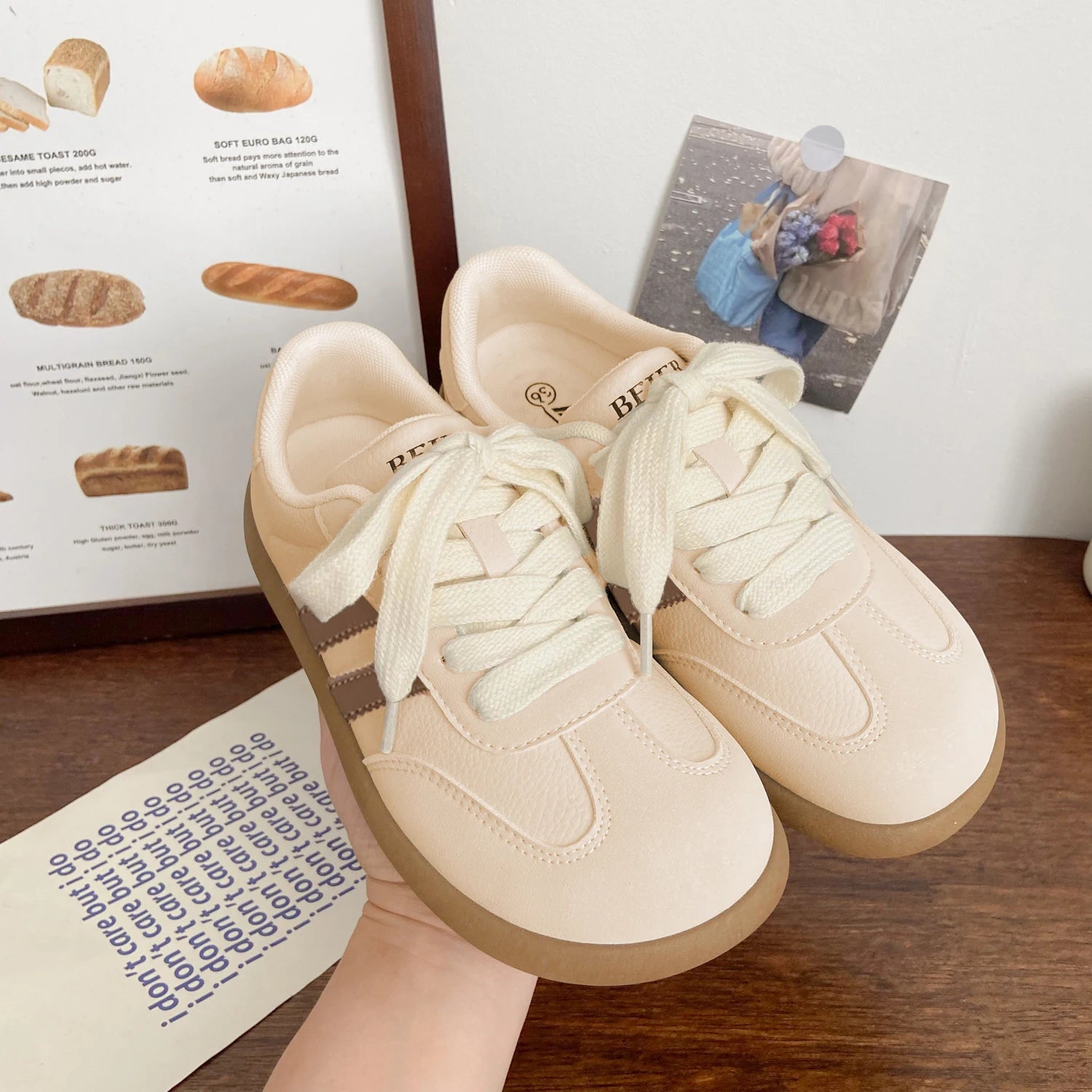 New Style Trends - Soft Brew Stripe Aesthetic Sneakers - Outfit Ideas