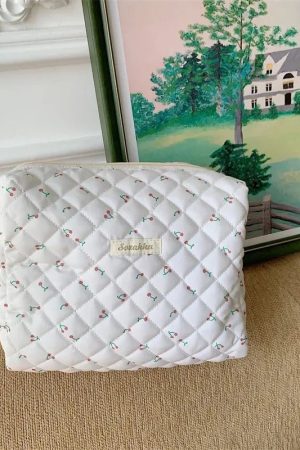 New Style Trends - Soft Checkered Coquette Makeup Bag - Outfit Ideas