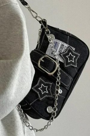 New Style Trends - Star Rebel Y2k Denim Shoulder Bag - Outfit Ideas