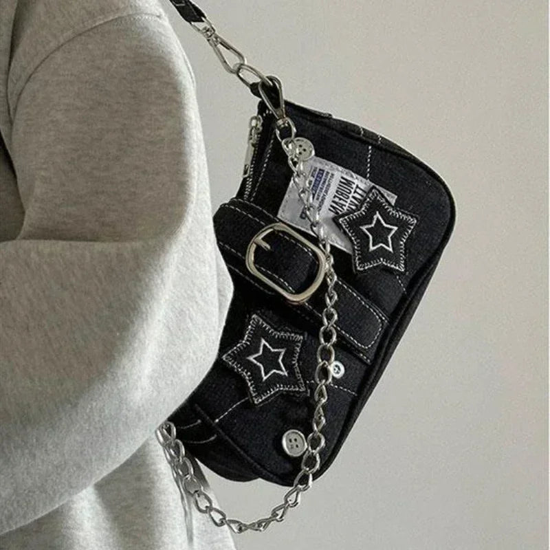 New Style Trends - Star Rebel Y2k Denim Shoulder Bag - Outfit Ideas New Style Trends - Star Rebel Y2k Denim Shoulder Bag - Outfit Ideas
