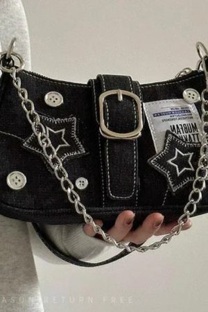 New Style Trends - Star Rebel Y2k Denim Shoulder Bag - Outfit Ideas