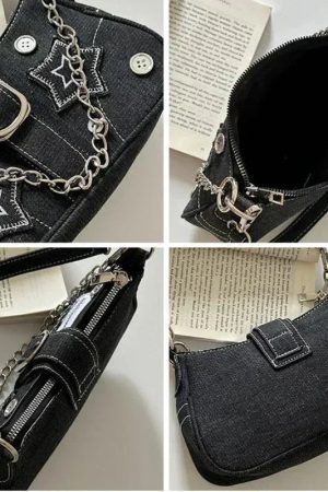 New Style Trends - Star Rebel Y2k Denim Shoulder Bag - Outfit Ideas
