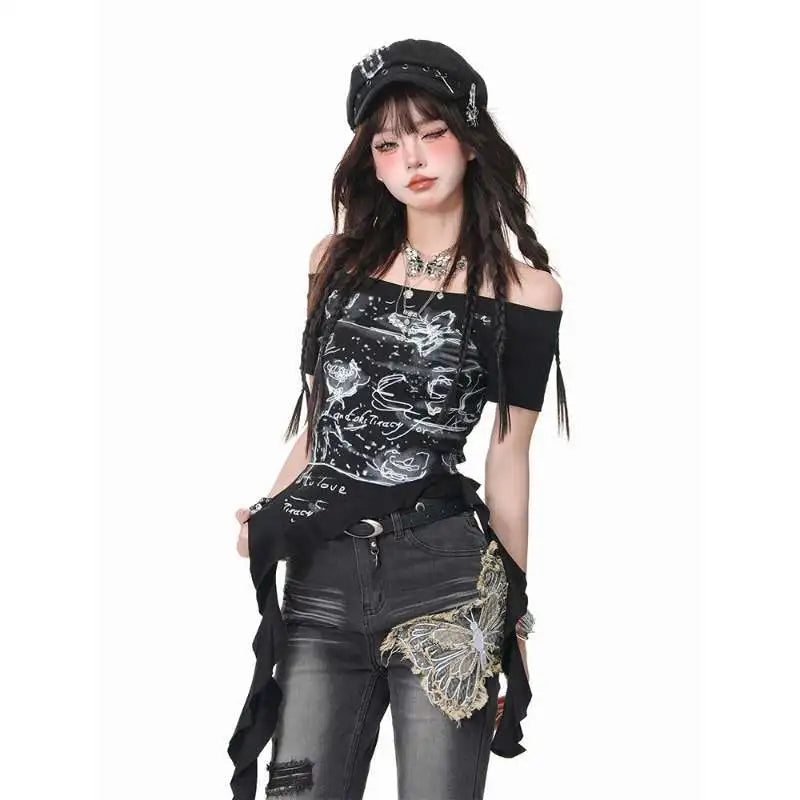 New Style Trends - Starlit Chaos Off-Shoulder Alt Top - Outfit Ideas New Style Trends - Starlit Chaos Off-Shoulder Alt Top - Outfit Ideas