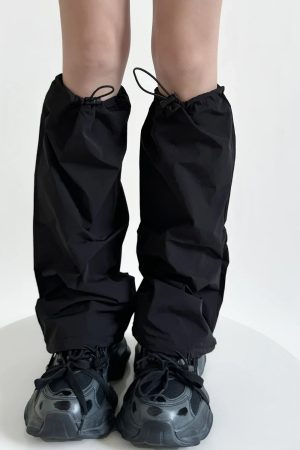 New Style Trends - Storm Mode Y2k Drawstring Leg Warmers - Outfit Ideas