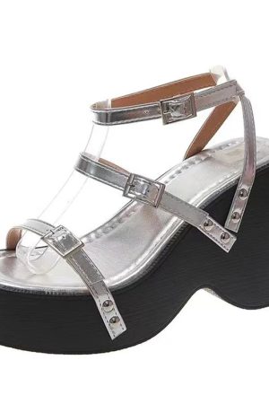 New Style Trends - Strapped Eclipse Platform Aesthetic Sandals - Outfit Ideas