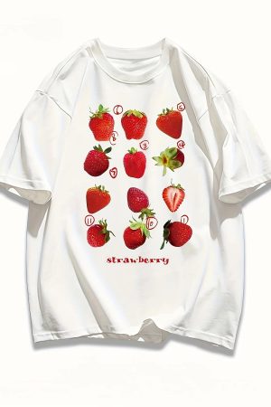 New Style Trends - Strawberry Study Aesthetic T-Shirt - Outfit Ideas