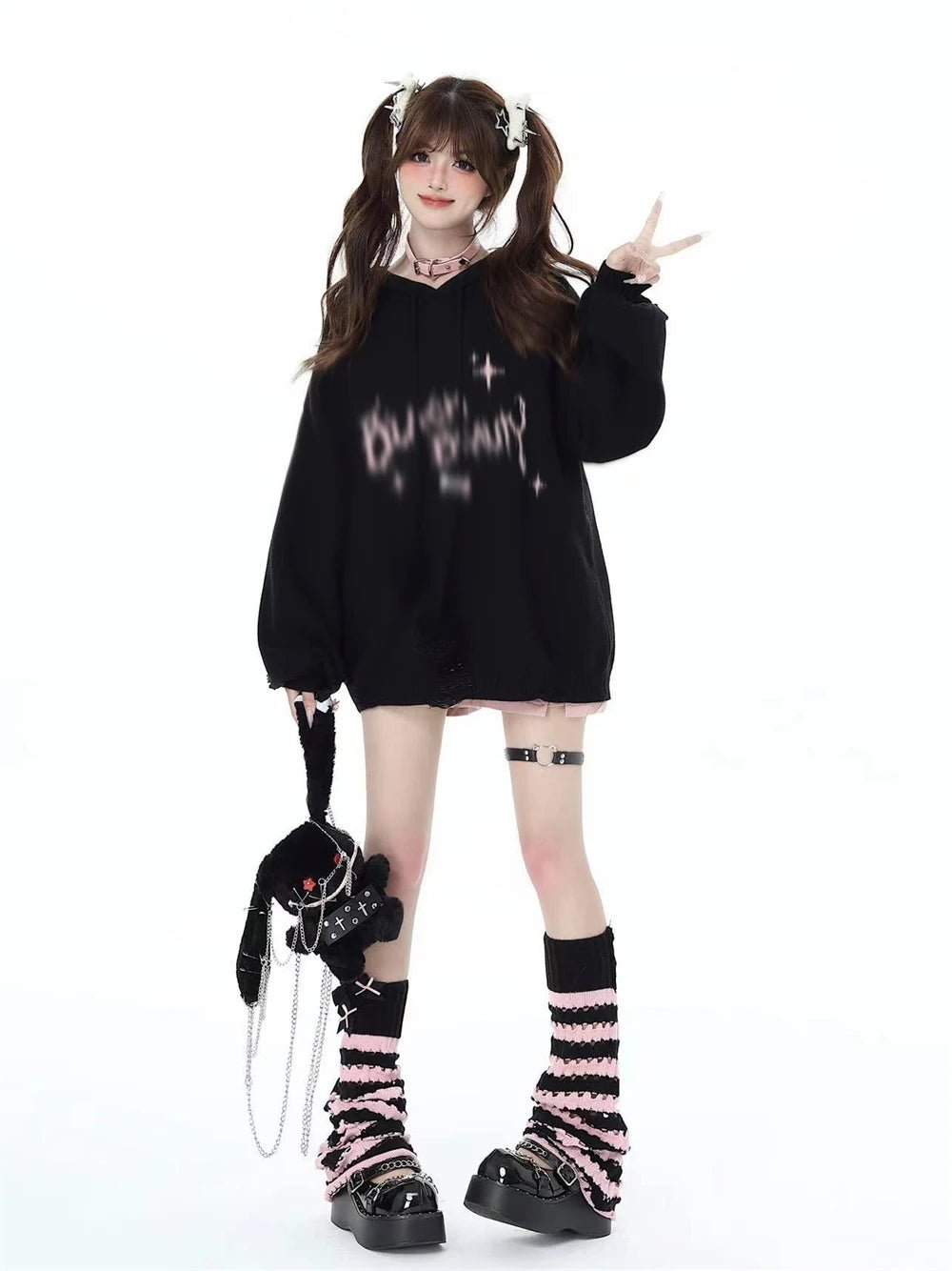 New Style Trends - Striped Lolita Slouch Pastel Goth Leg Warmers - Outfit Ideas New Style Trends - Striped Lolita Slouch Pastel Goth Leg Warmers - Outfit Ideas