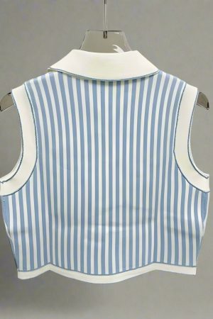 New Style Trends - Striped Retro Knit Polo Top - Outfit Ideas