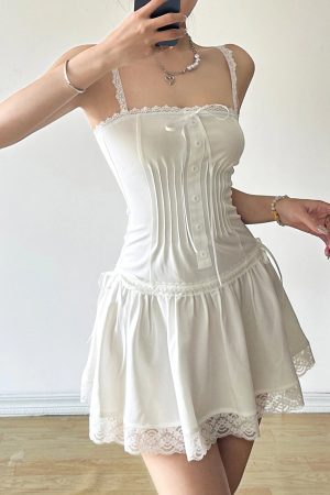 New Style Trends - Sugar Doll Lace-Up Coquette Dress - Outfit Ideas