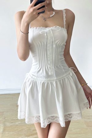 New Style Trends - Sugar Doll Lace-Up Coquette Dress - Outfit Ideas