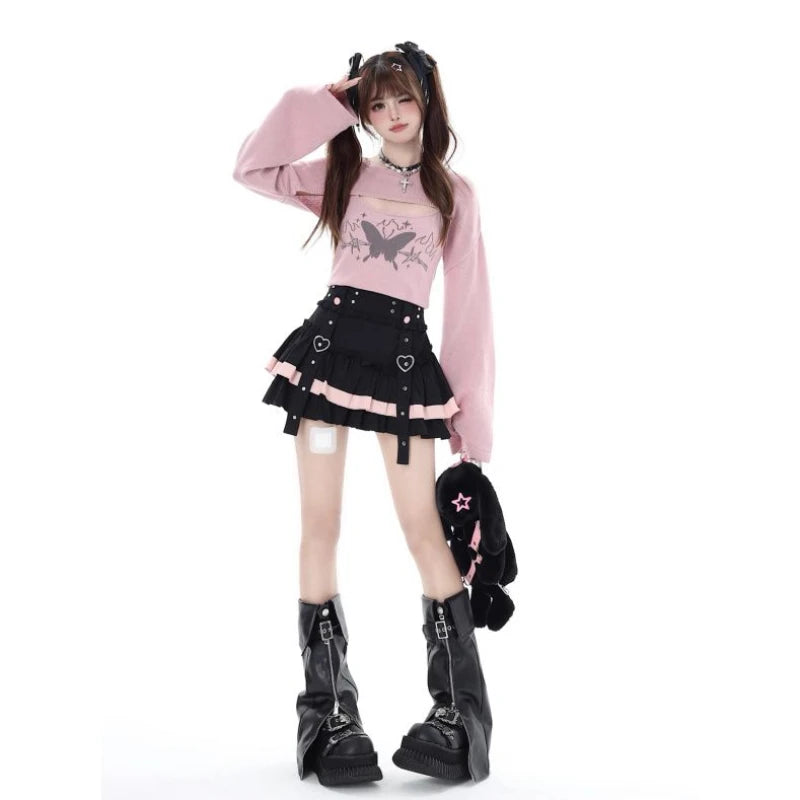 New Style Trends - Sweet Vengeance Buckled Pastel Goth Skirt - Outfit Ideas
