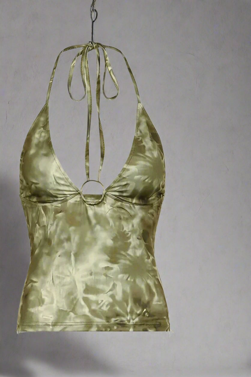 New Style Trends - Tie Dye Halter Camisole Top - Outfit Ideas