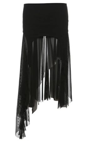 New Style Trends - Twilight Shroud Alt Edgy High-Low Skirt - Outfit Ideas